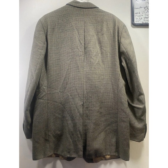 Vintage 1980's Polo Ralph Lauren Silk Wool‎ Blazer 44T Houndstooth - Picture 11 of 13